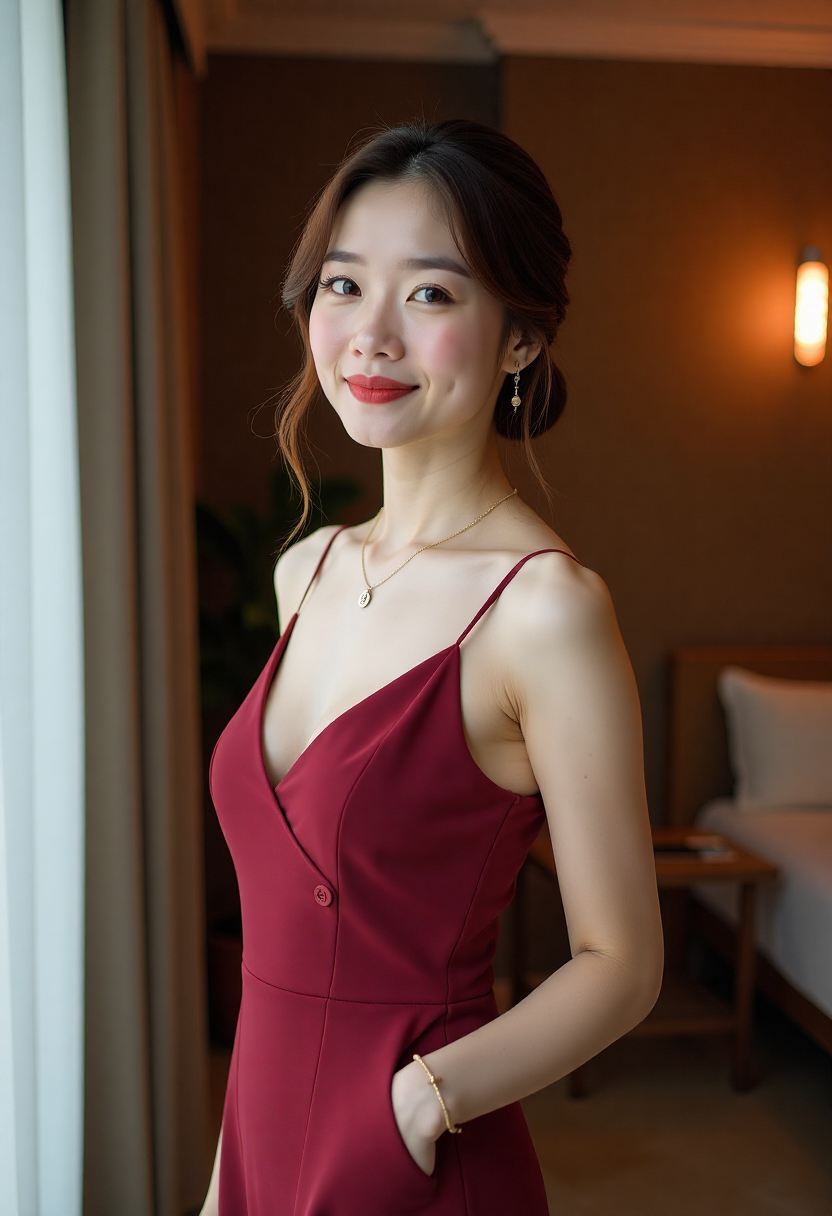 夜色中的公寓走廊与门牌
